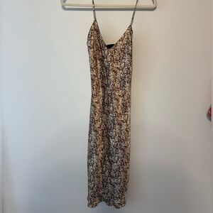 Nili Lotan Brown and Cream Dress